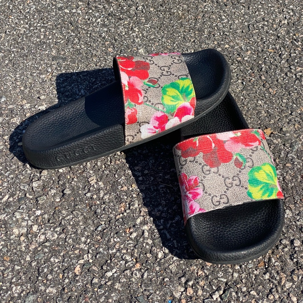 Gucci GG Blooms Supreme Floral Slide Sandal